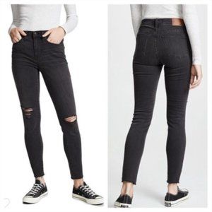 Madewell 9" Skinny Jeans in Black Sea Distressed